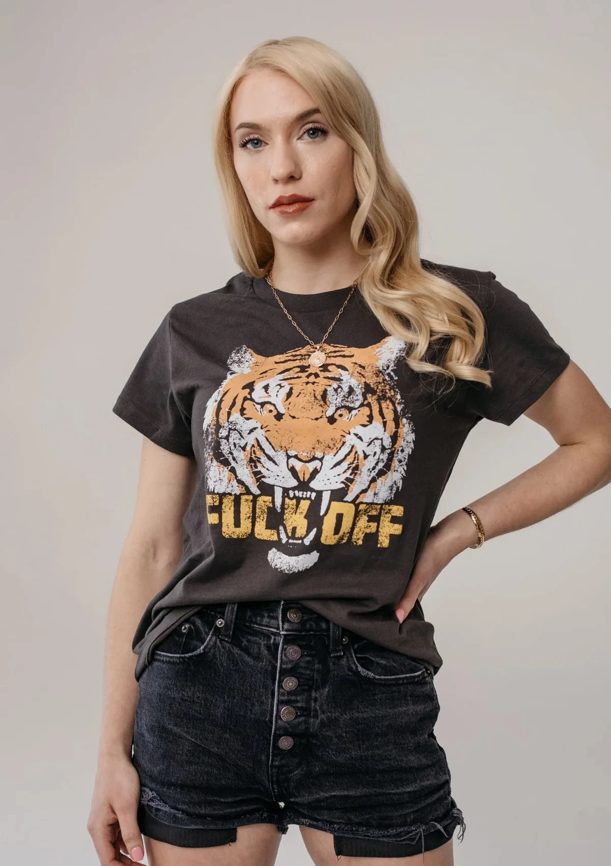 LETTSGO Fuck Off Tiger T-shirt