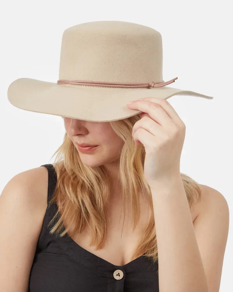 Tentree Harlow Boater hat ivory white
