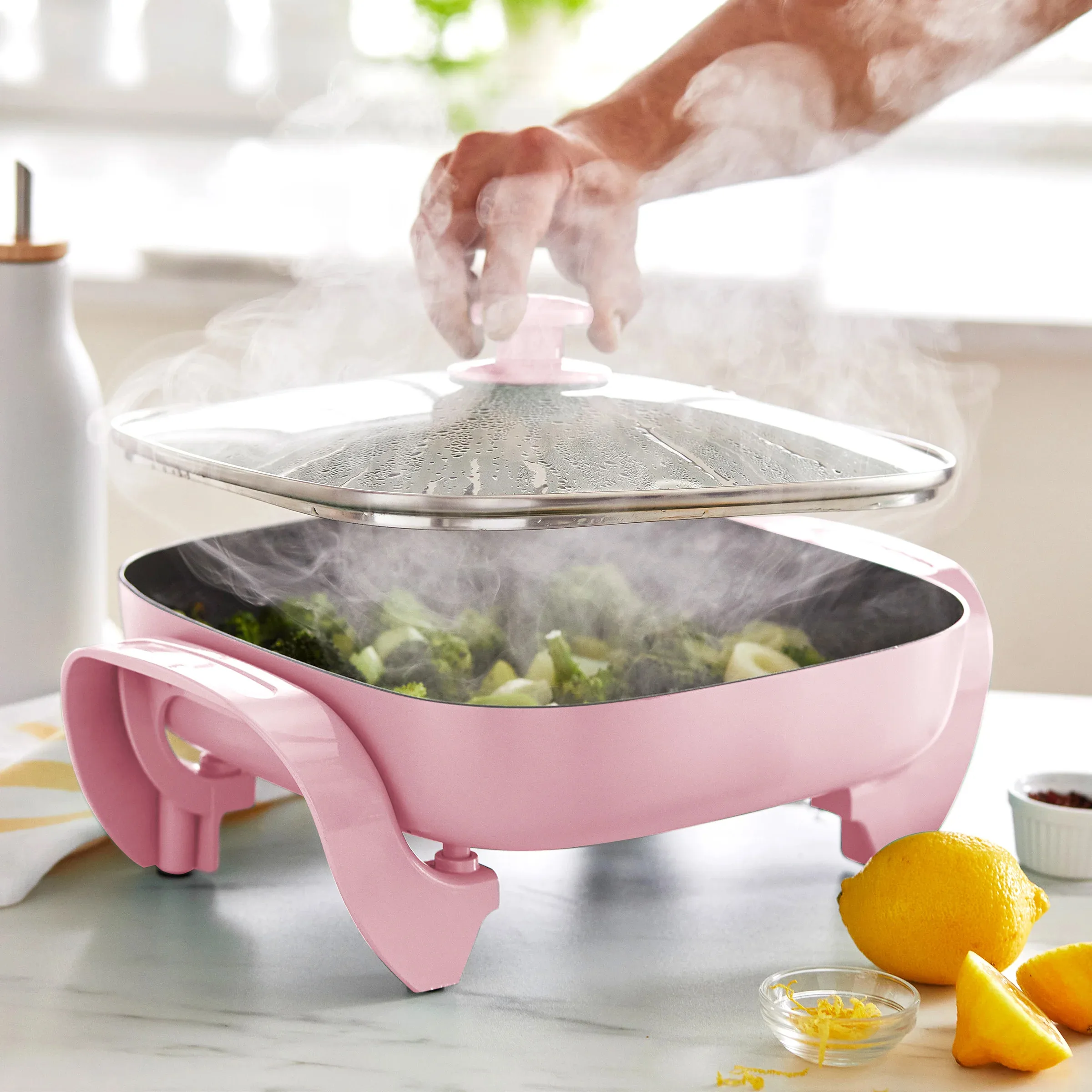 Greenlife Skillet Hot Pot Grill Pink