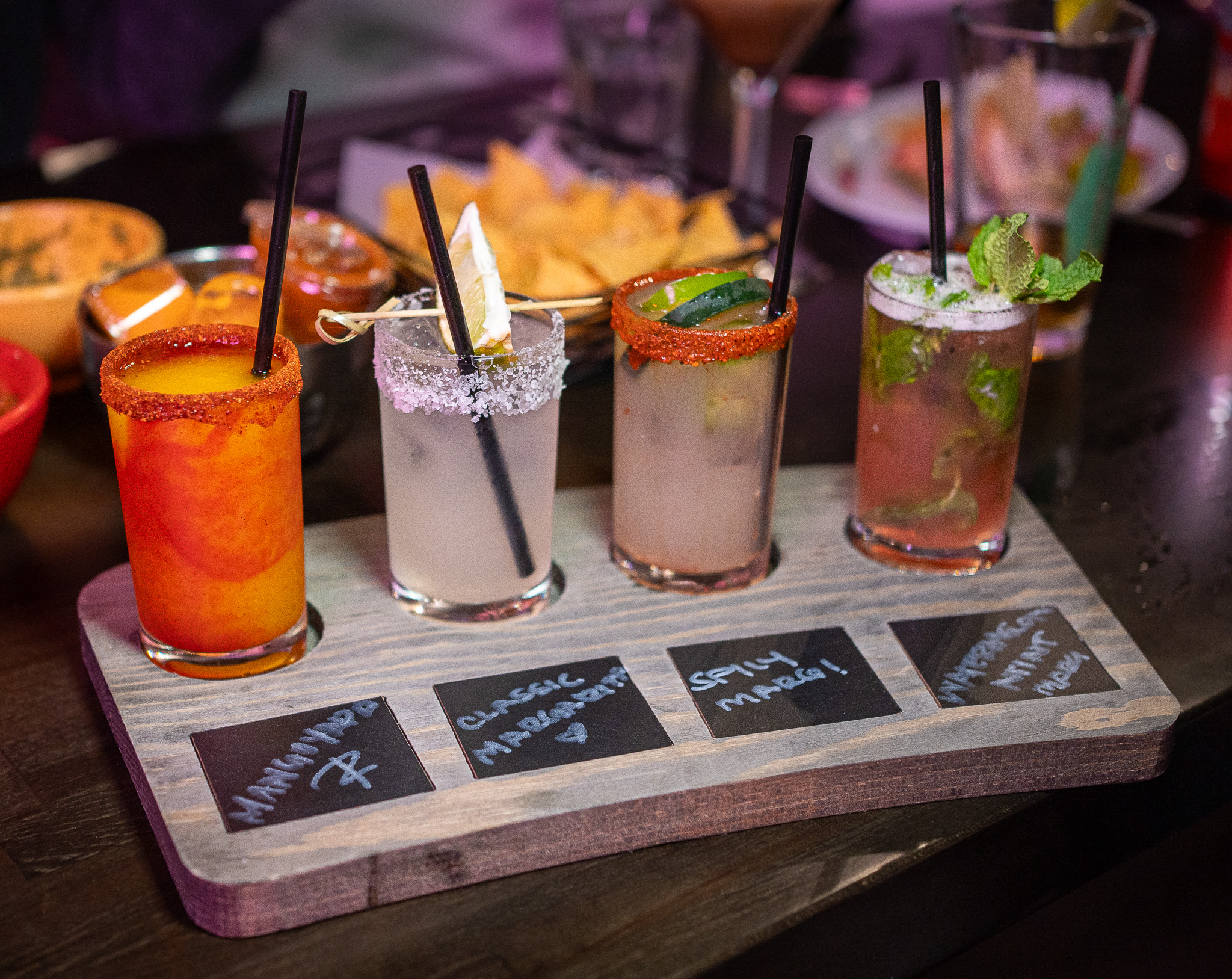 Margarita Cocktail Flight from Taco City Taqueria in Seattle