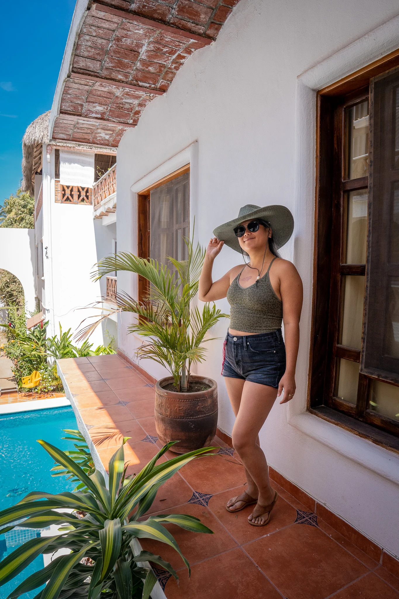 Hotelito Los Suenos in Sayulita what to wear in Sayulita CRZ Yoga Tank and Hudson Shorts San Diego Hat Company