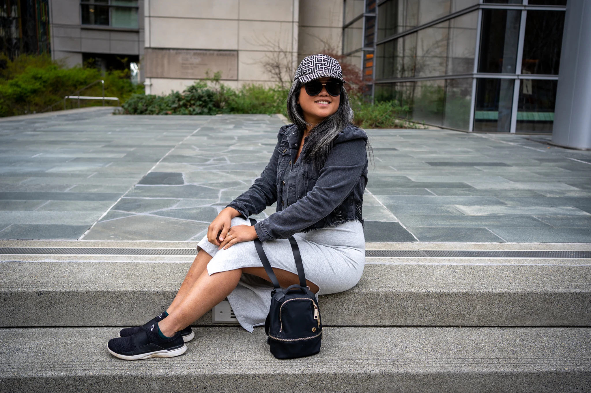 Monochrome Spring Outfit lululemon APL Quay Balmain Fabletics Mono B