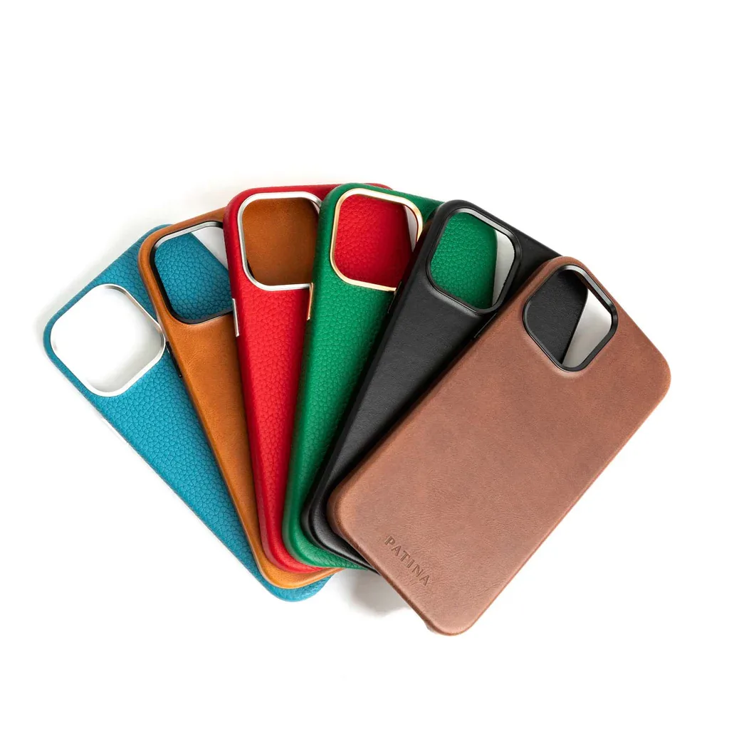 patina leather iphone cases