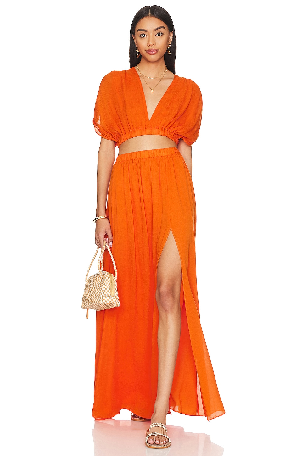 Anna Natta Chelsea Top Cassidy Skirt Orange set