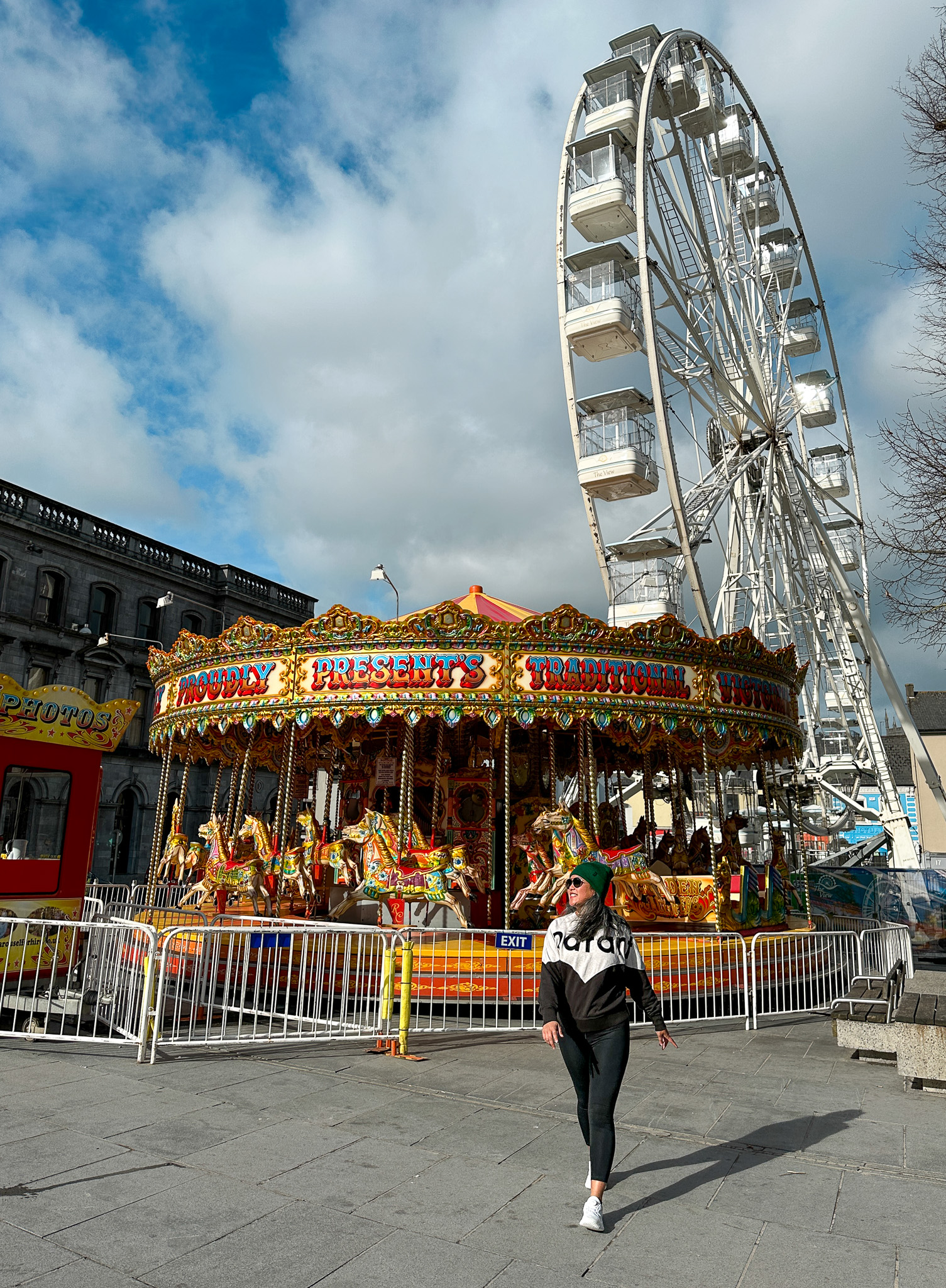 Ferris Wheel and Merry Go Round Kilkenny Ireland Marant Girlfriend Collective Under Armour Slipspeed sneakers lululemon Toque