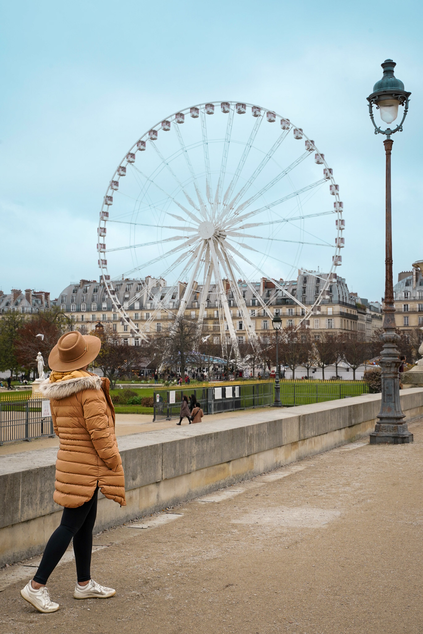 Paris France Ferris Wheel Prana jacket lululemon Strong Feel Sneakers Gigi Pip Wren hat