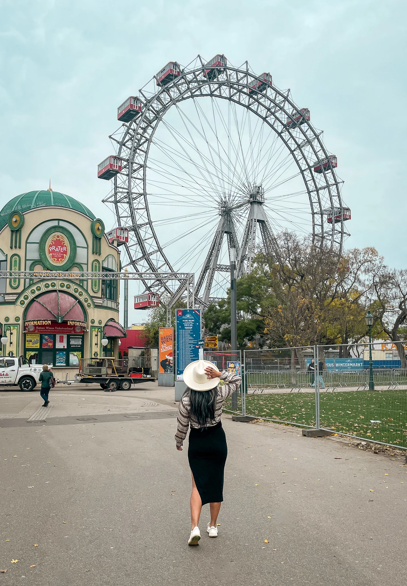 Weiner Riesenrad Ferris Wheel Vienna Austria Silk and Salt Fabletics Gigi Pip Maude Hat lululemon Strongfeel sneakers