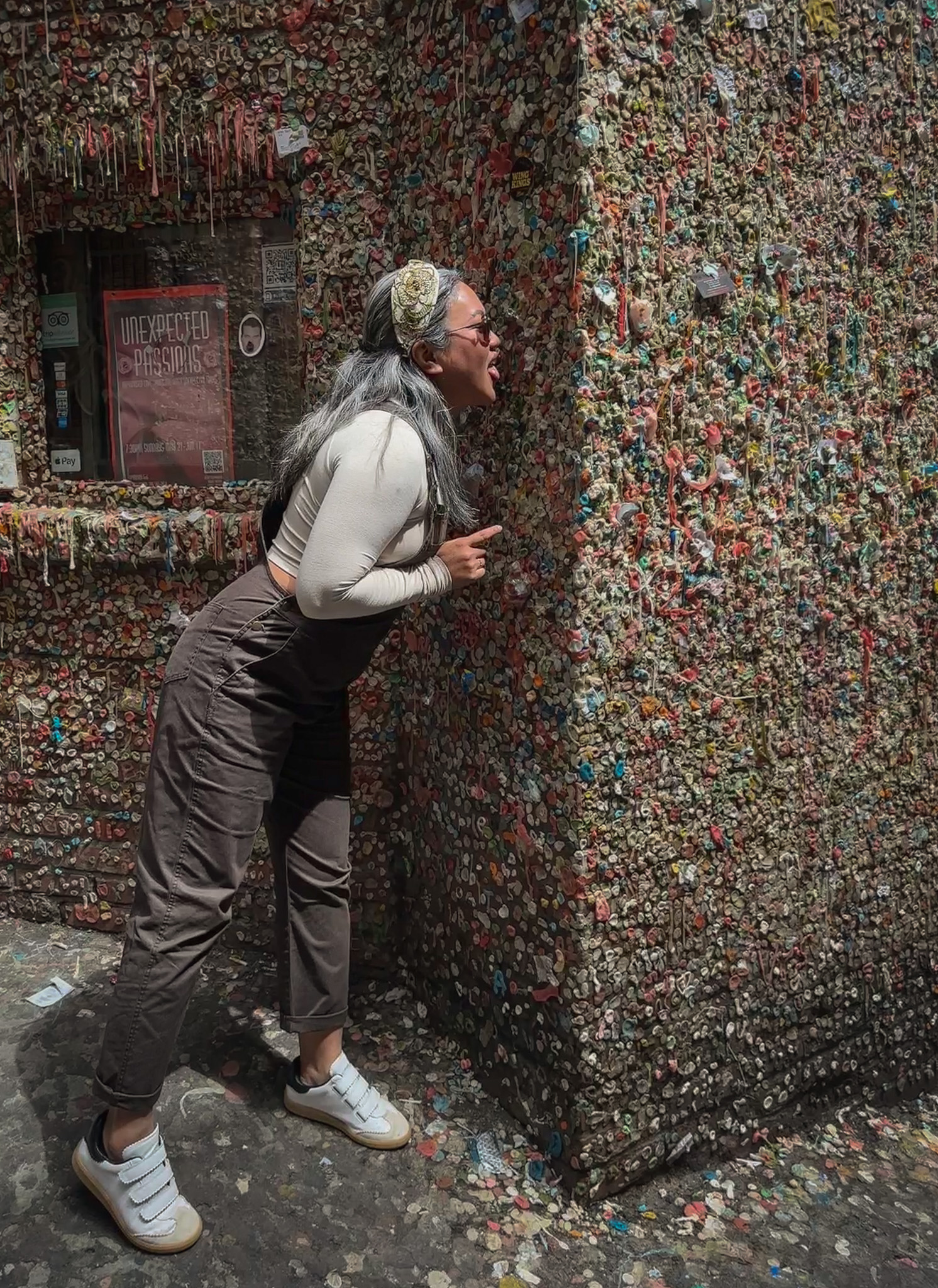 Seattle Gum Wall Toad and Co Overalls Fleo crop shirt Isabel Marant Beth shoes