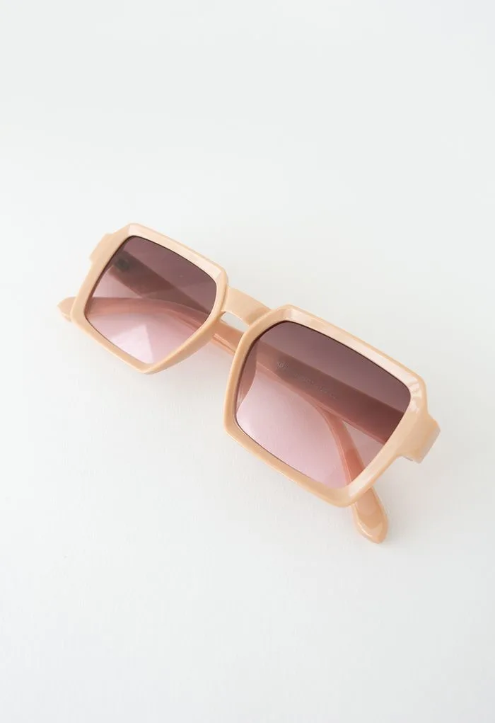 chicwish square frame sunglasses coral