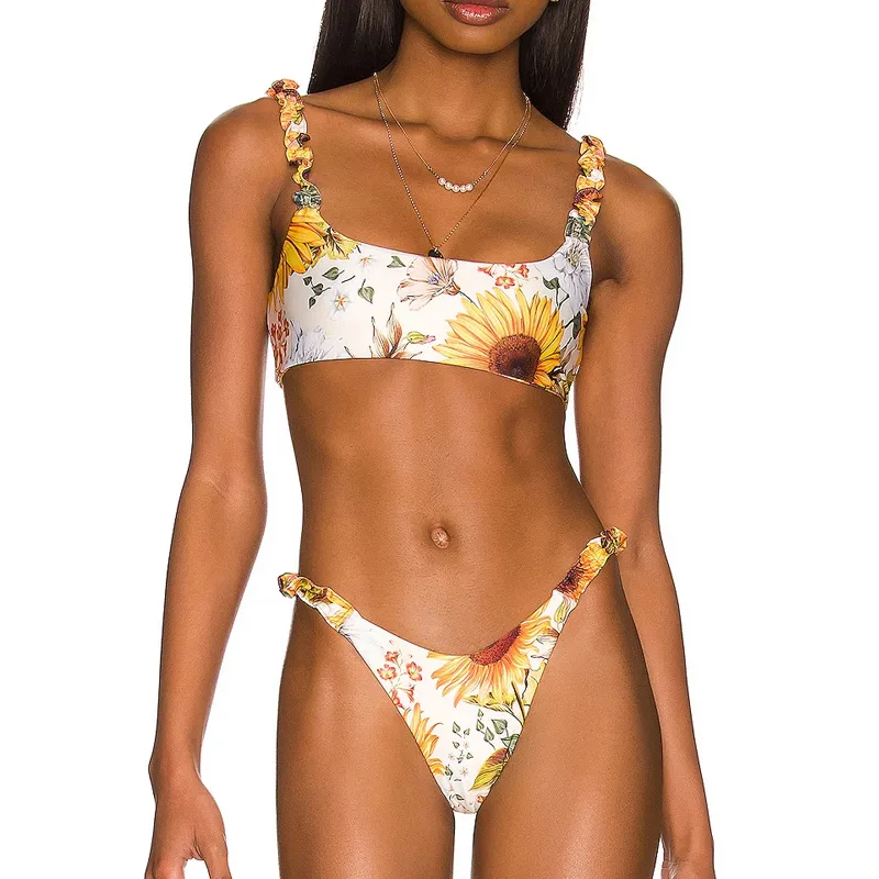 Agua Bendita Sunshower Sunflower Reversible Bikini