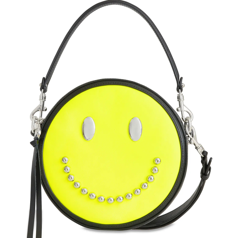 Rebecca Minkoff Smiley Face Leather Crossbody Purse Handbag
