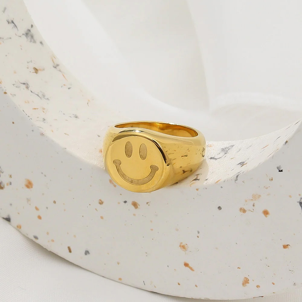 Smiley Face Signet Ring
