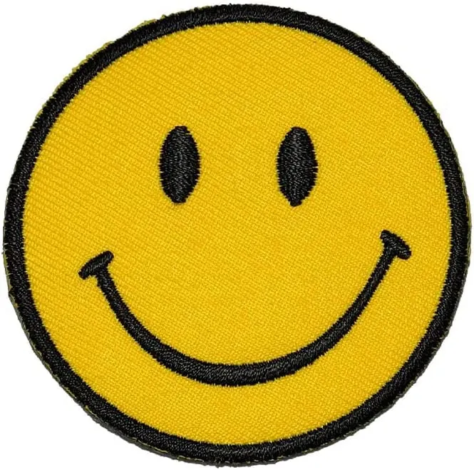 smiley face patch iron on