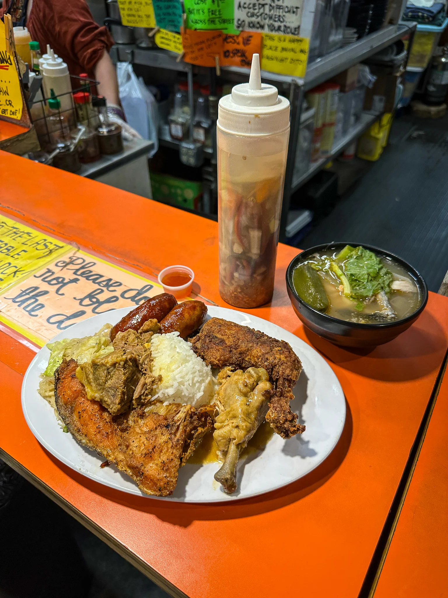 Filipino cuisine Mixed Plate from Oriental Mart in Seattle