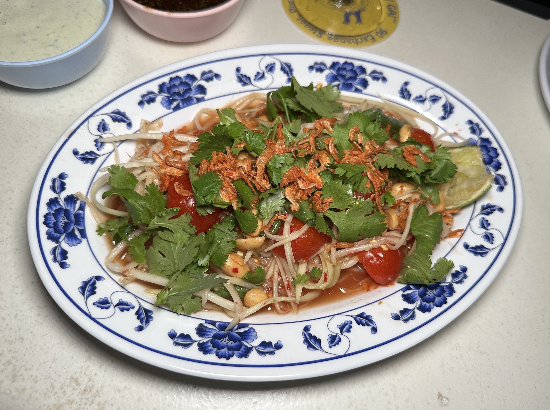 Thai Food Som Tum Salad from Crispy Gai Portland Maine