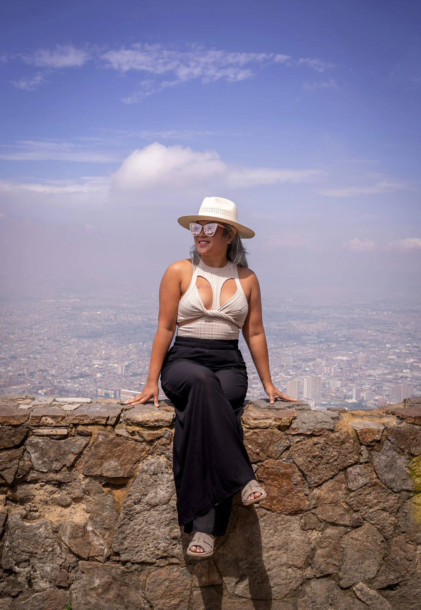 Cerro Monserrate Camila Coelho Hyda crop top Bzees American Hat Makers Quay Australia Sunglasses