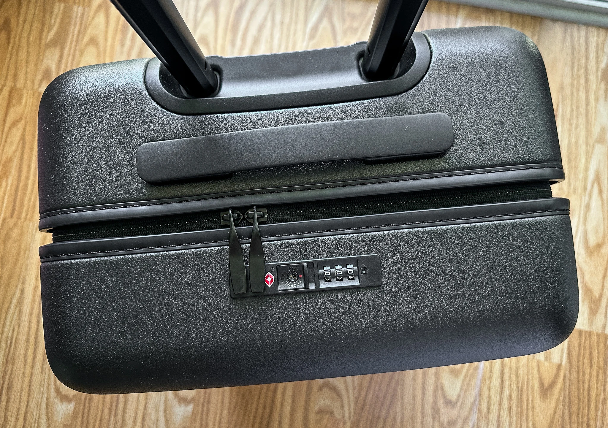 Quince Carry-On Luggage top handle TSA lock