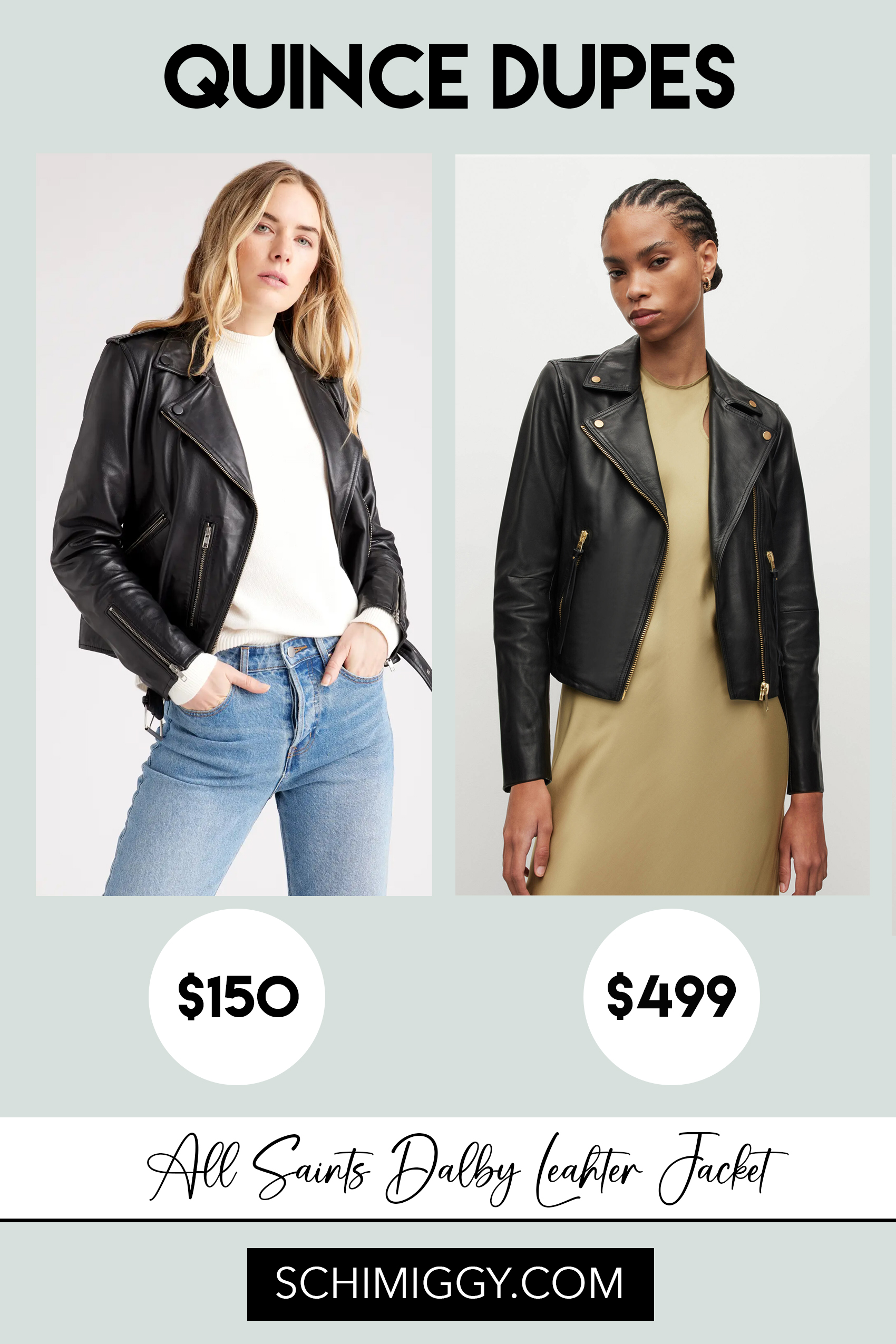 Quince Dupes ALLSAINTS Dalby Leather Jacket Dupe