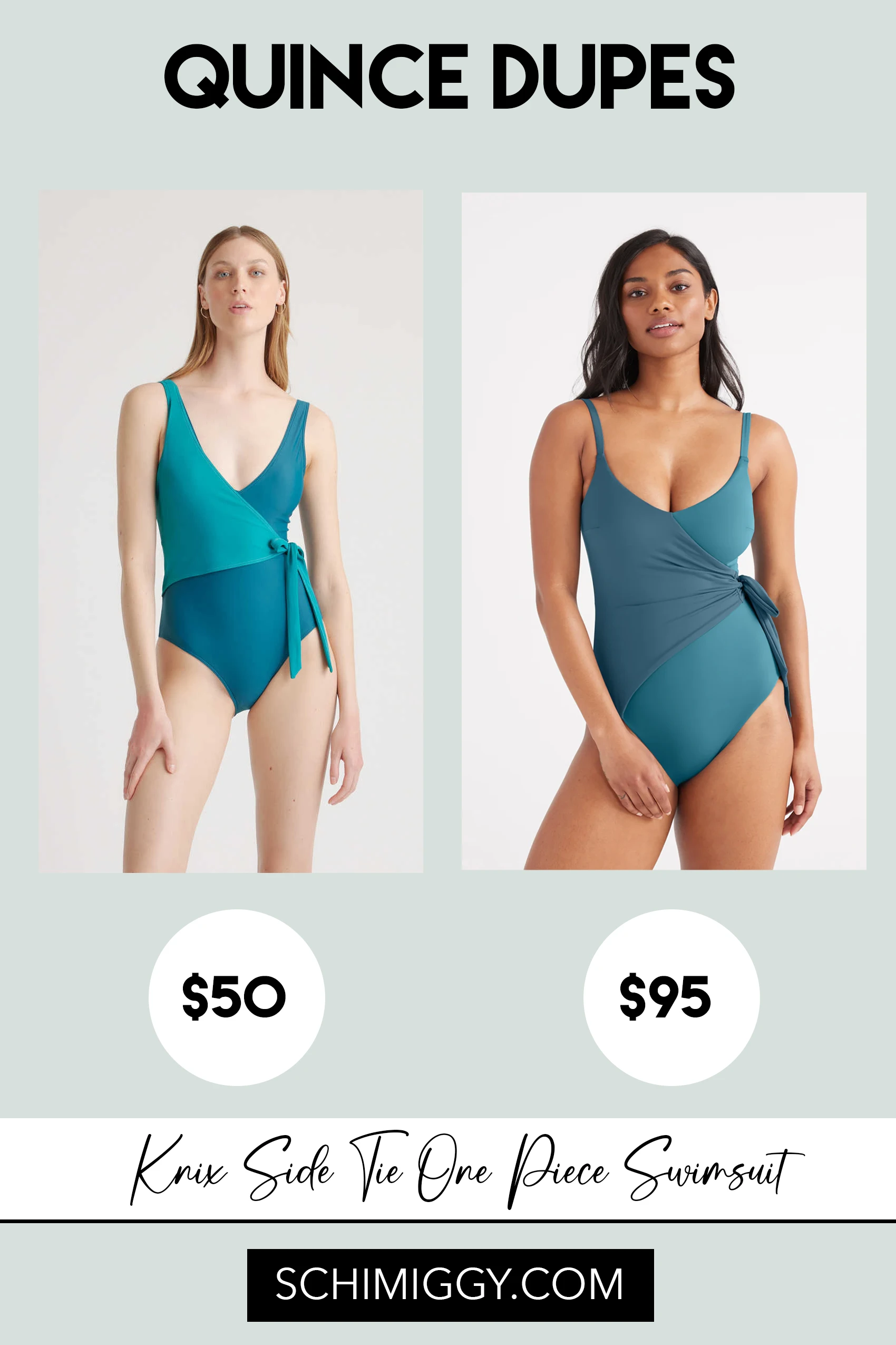 Quince Dupes Knix Side Tie One PIece Swimsuit Dupe
