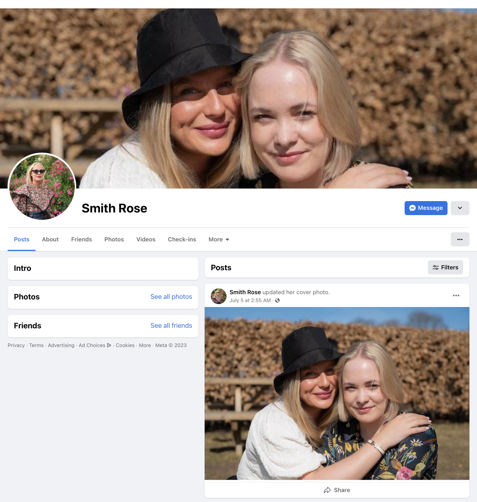 Rose Smith Fake Facebook Account Example