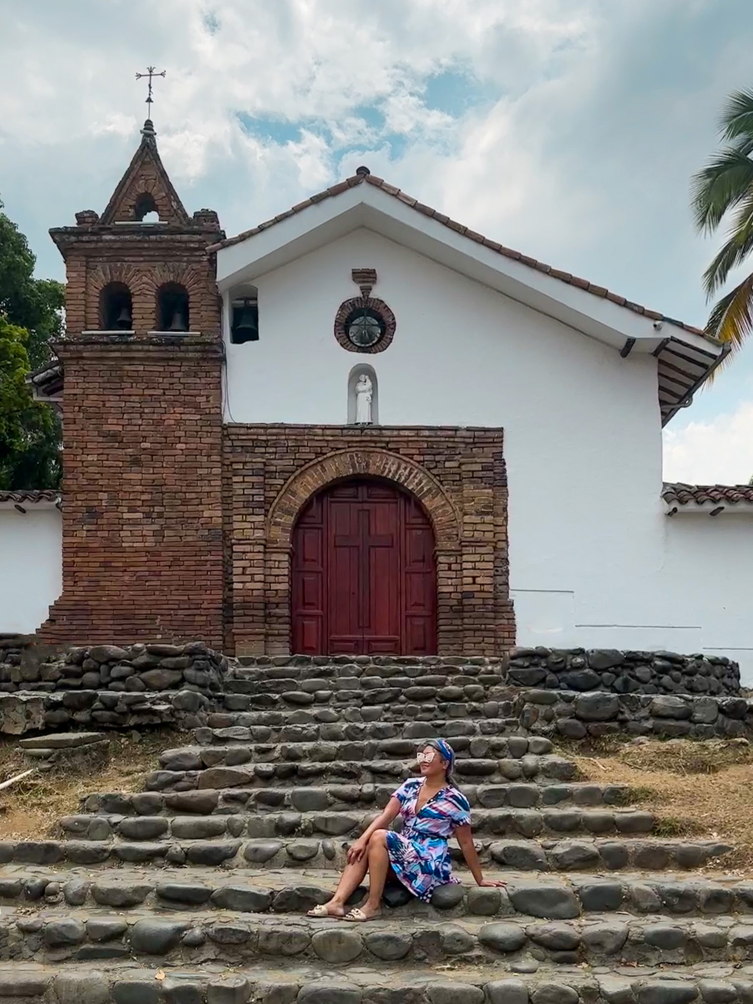 Iglesia San Antonio Church Cali Colombia Change of Scenery Sarah Dress Mosaic Steve Madden Gene Raffia Sandals