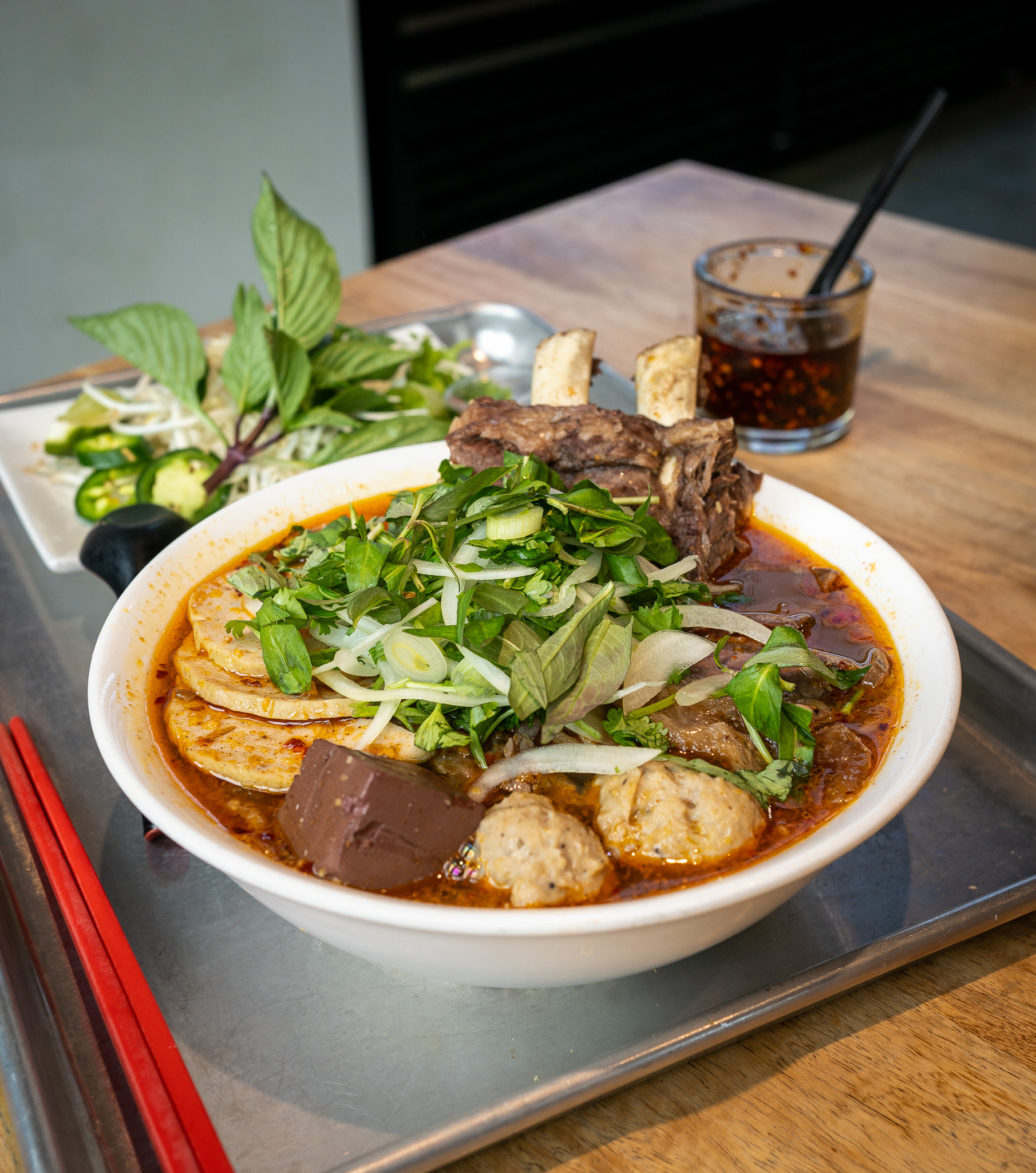 Saigon Drip Cafe Bun Bo Hue Spicy Pork and Beef Noodle Soup