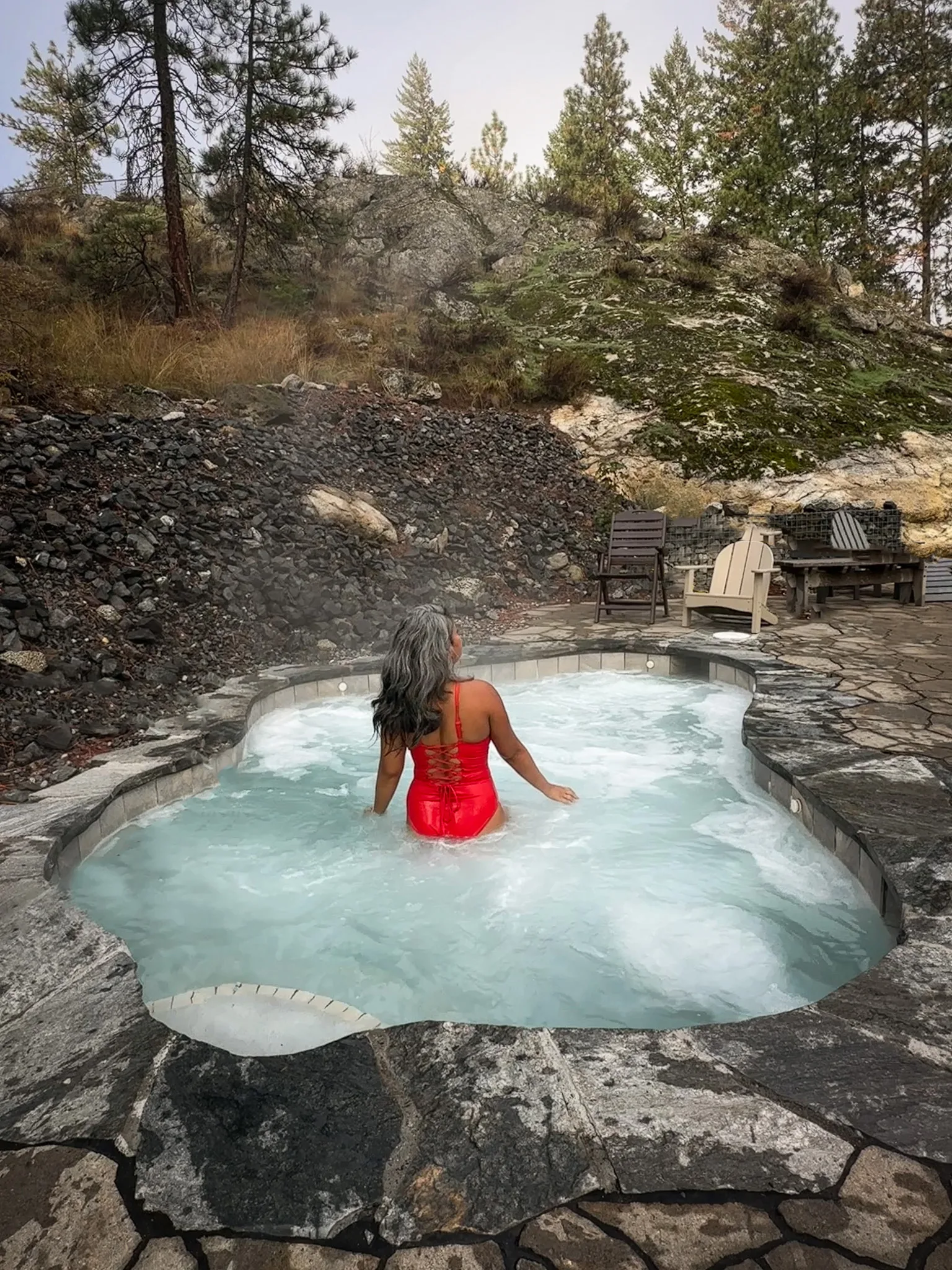 Sleeping Lady Mountain Resort Hot Tub TA3 plunge swimsuit