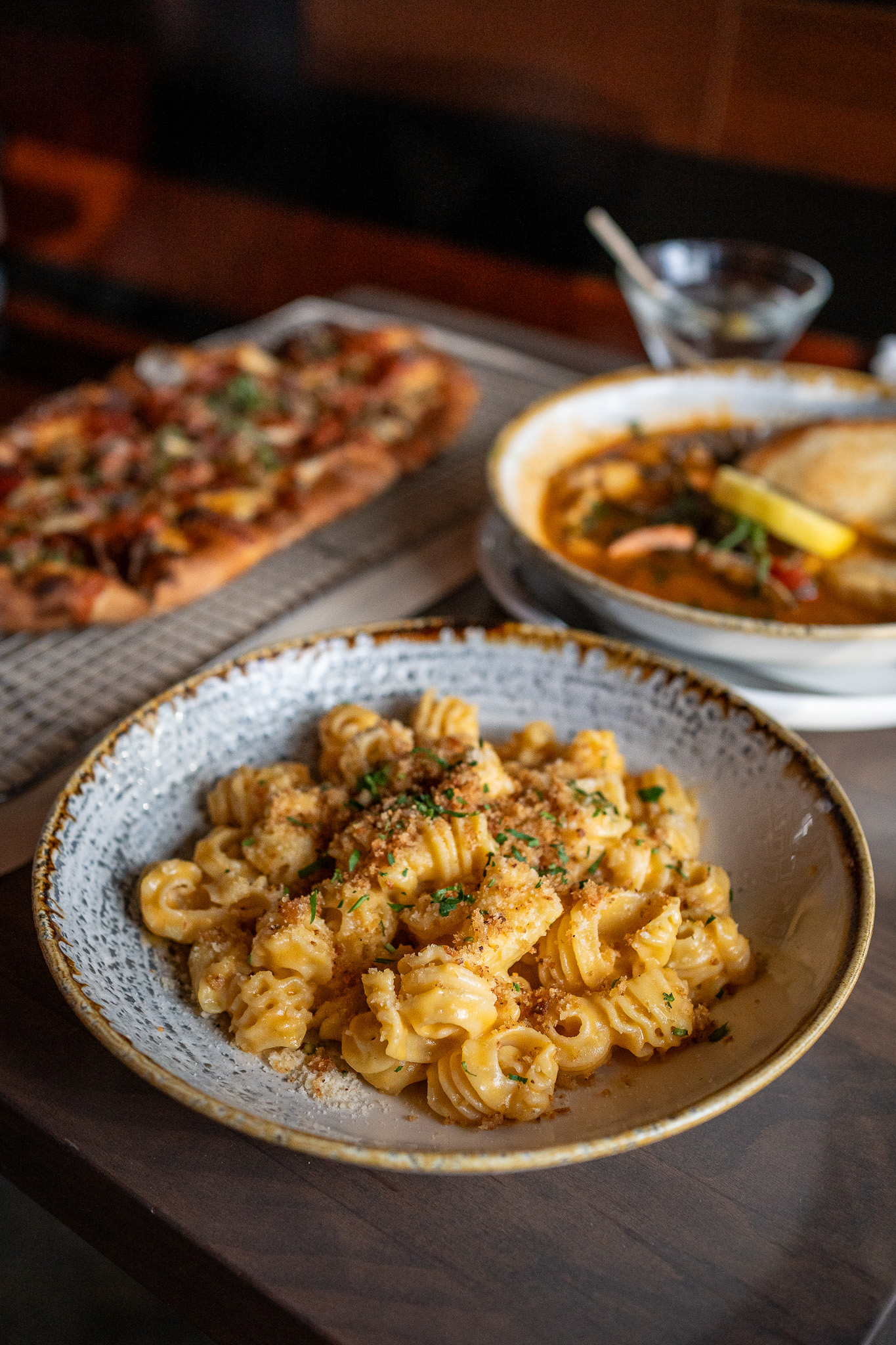 Happy Hour Mac and Cheese sourdough pasta from Vons 1000 Spirits in Seattle