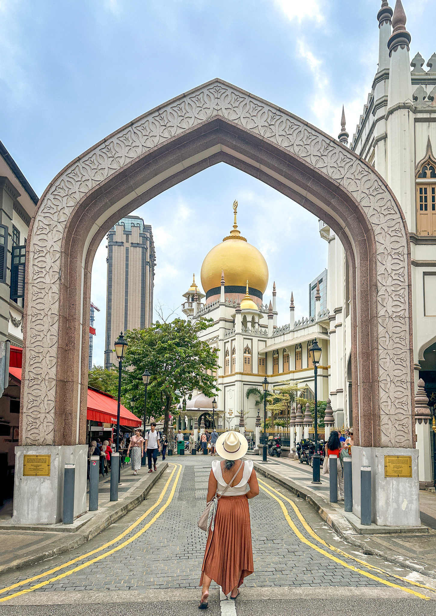 Golden domed Sultan Mosque Singapore American Hat Makers