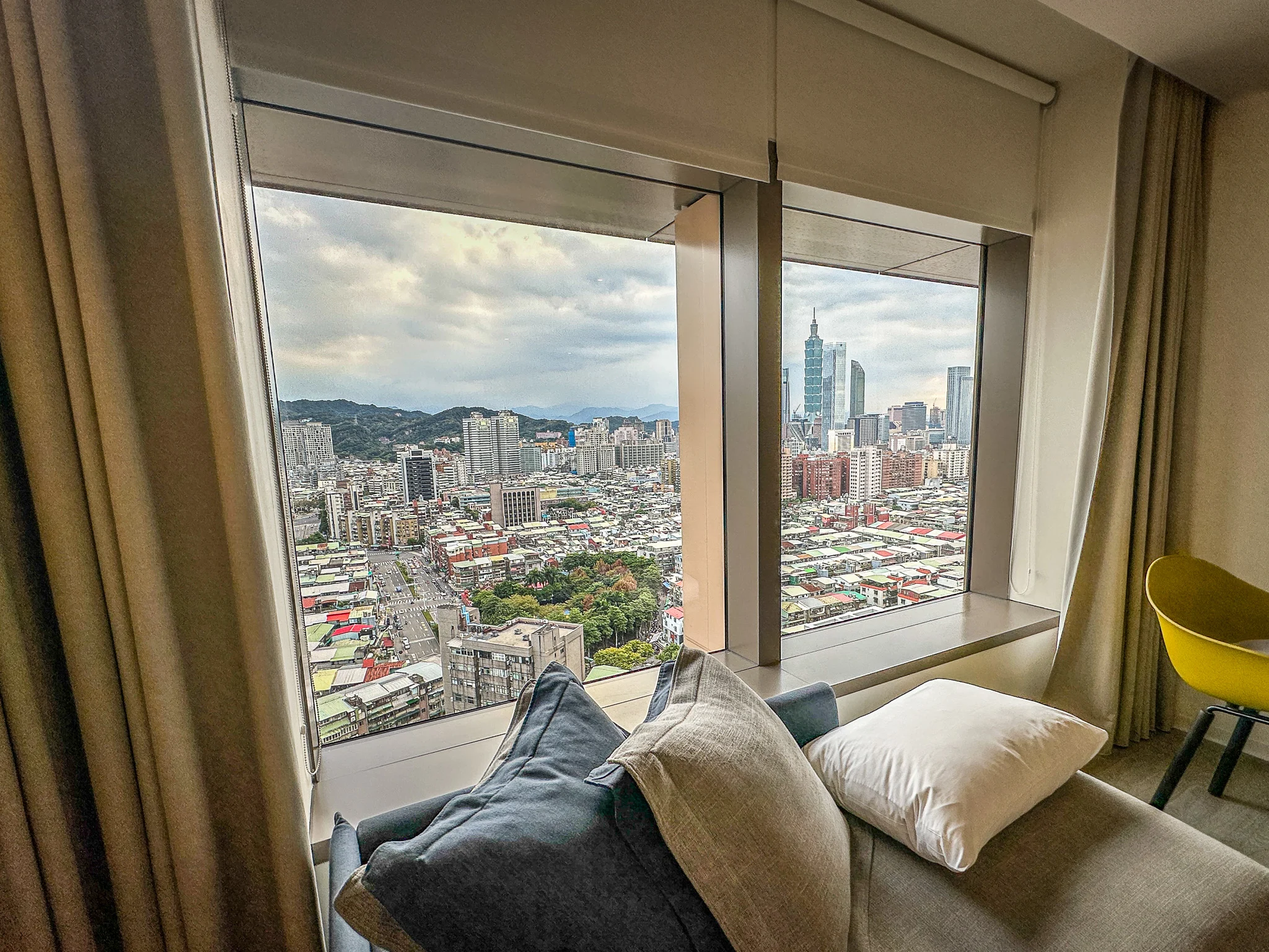 Skyline view of Taipei 101 from AMBA Hotels Songshan