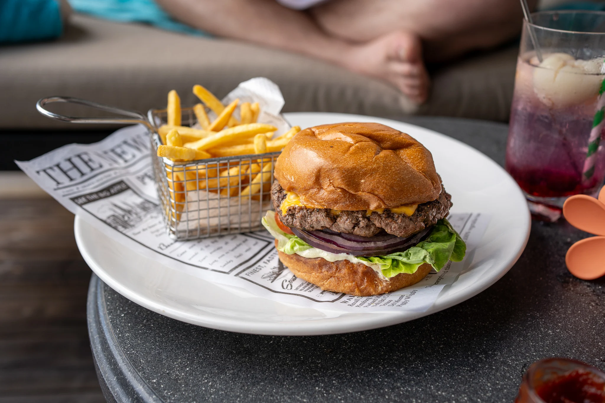 delicious cheeseburger from ParkRoyal Collection Pickering Singapore