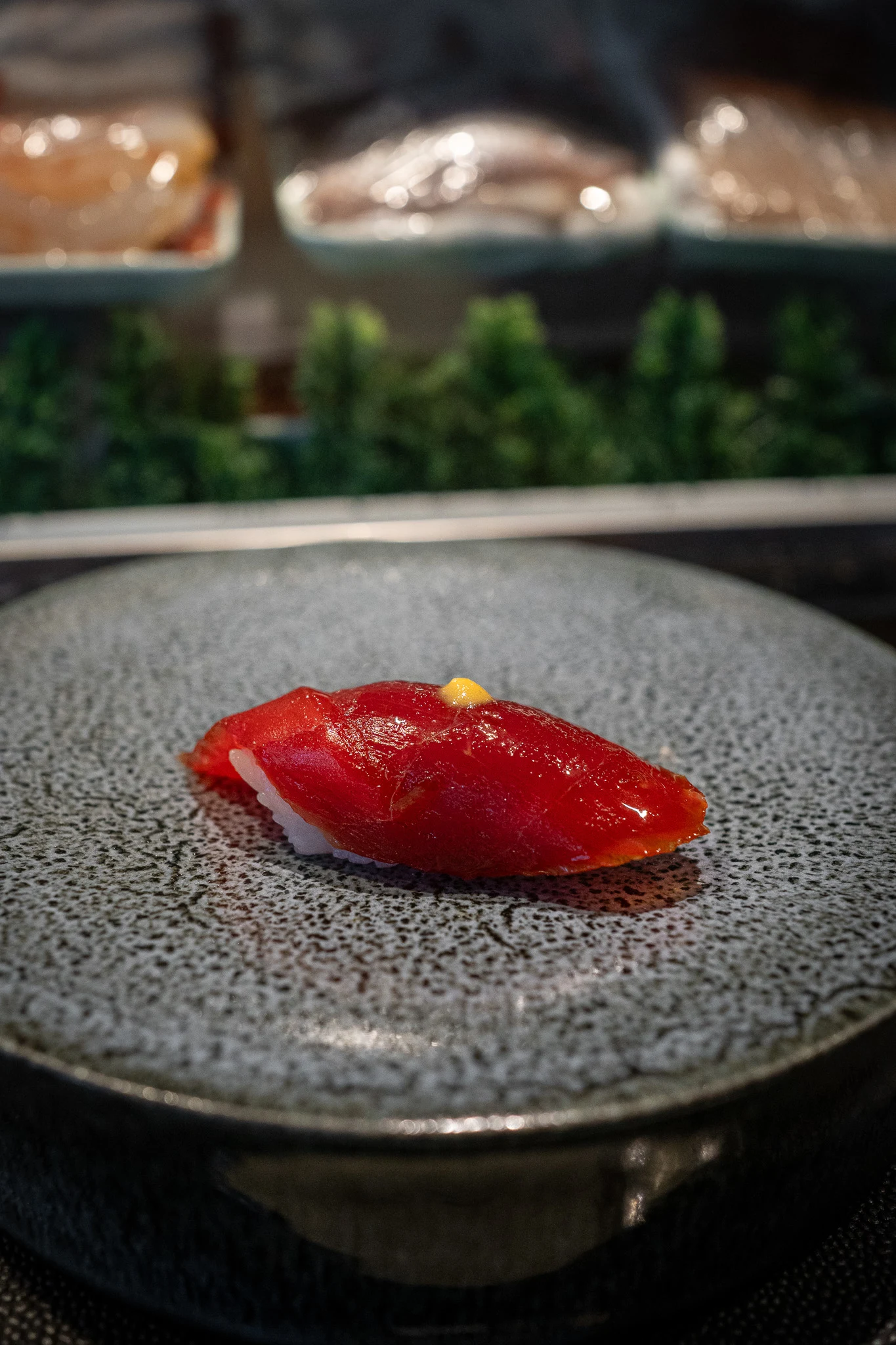 Shiros Sushi Omakase Zuke Tuna marinated in soy sauce