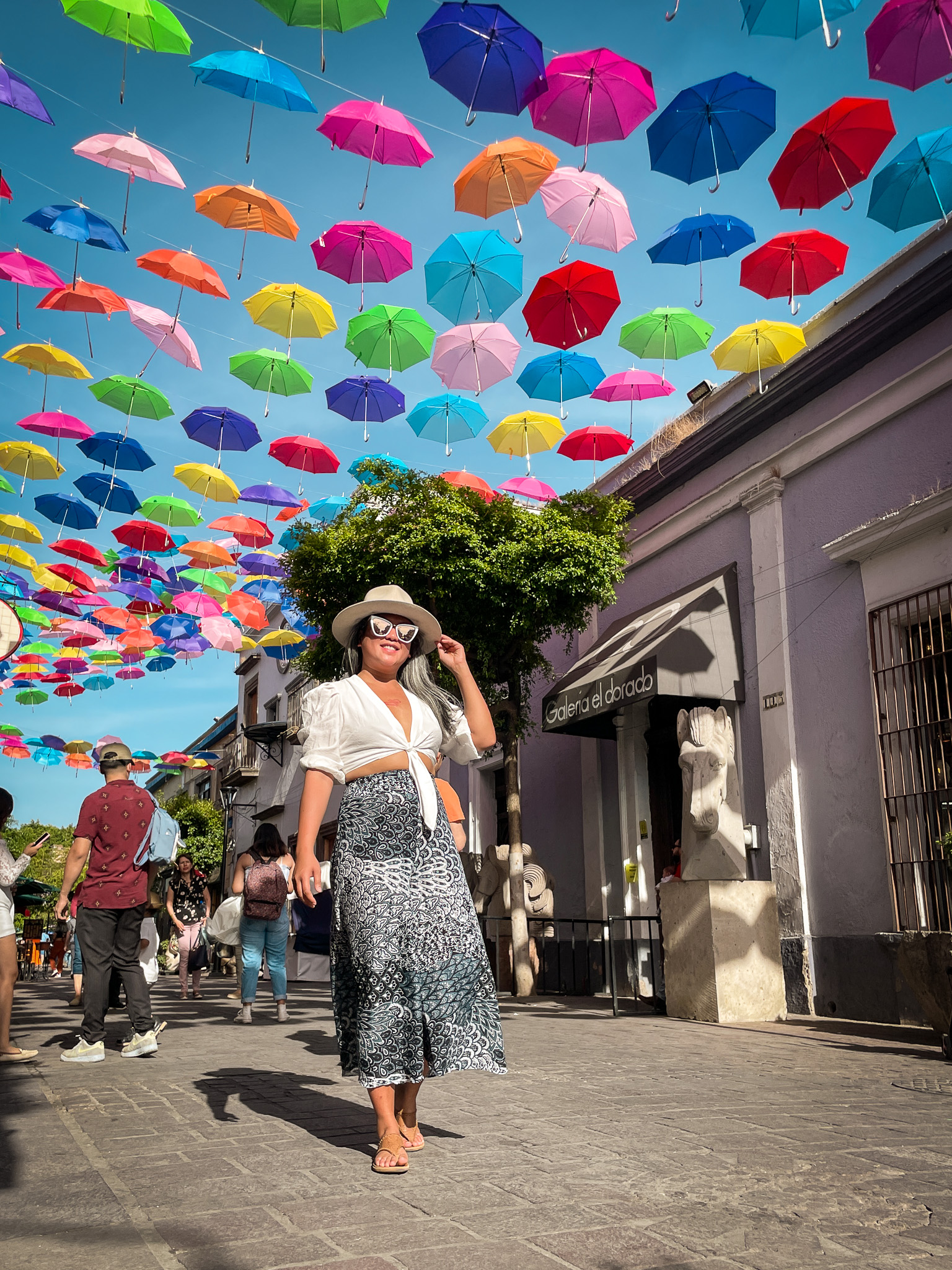 Tlaquepaque Mexico Jalisco Colorful Umbrella Street