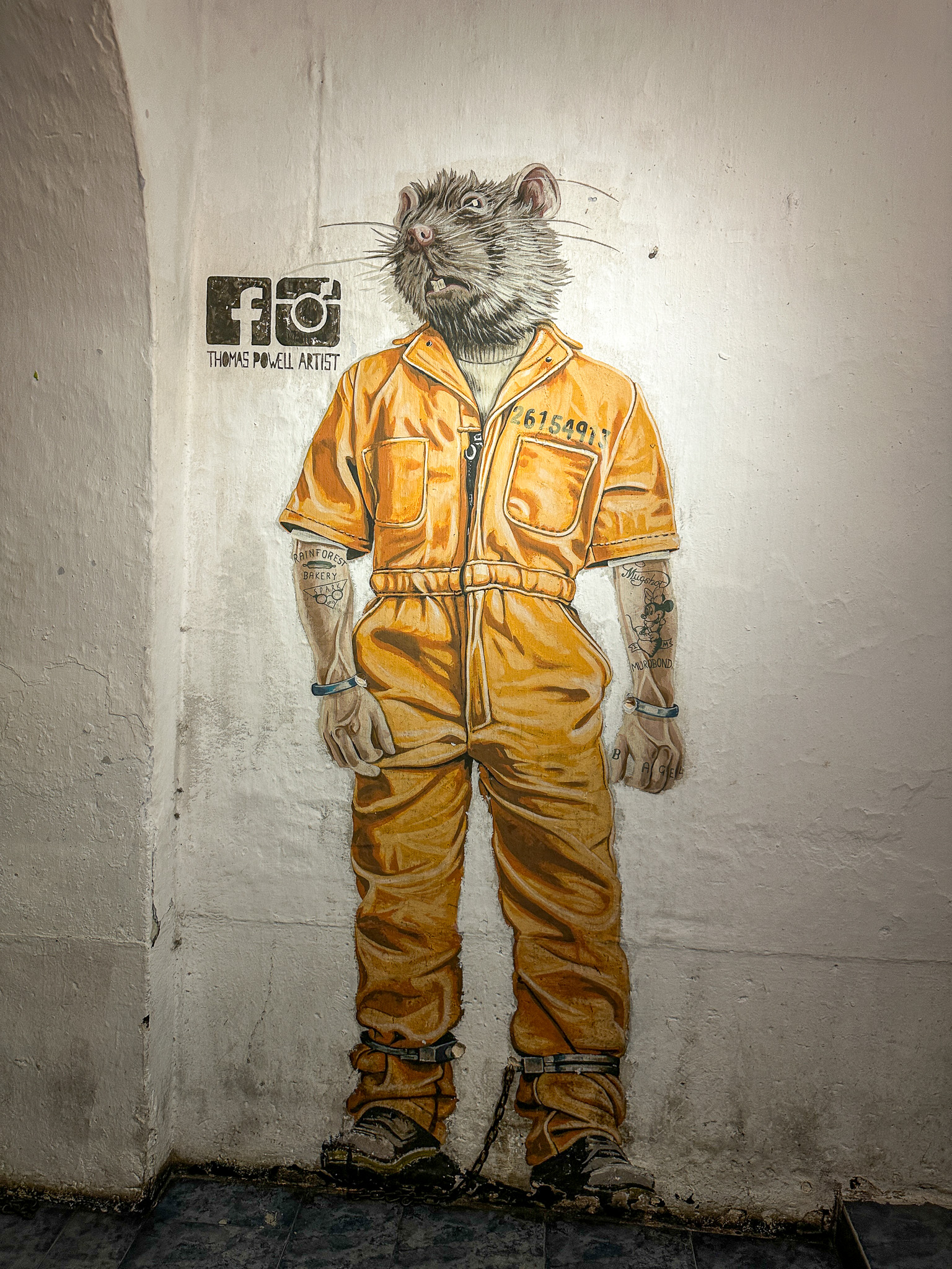 thomas powell jail rat street art graffiti in penang georgetown malaysia