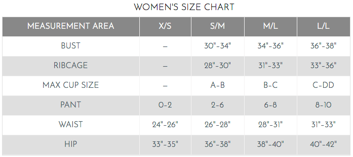 onzie size chart