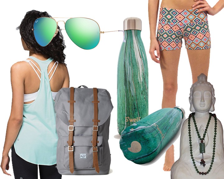 yoga outfit with swell bottle