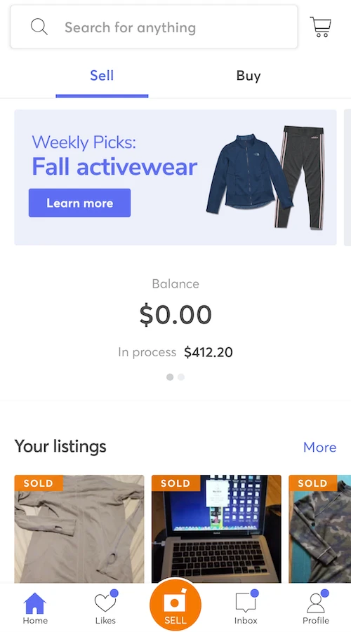 Mercari Review - Home Page