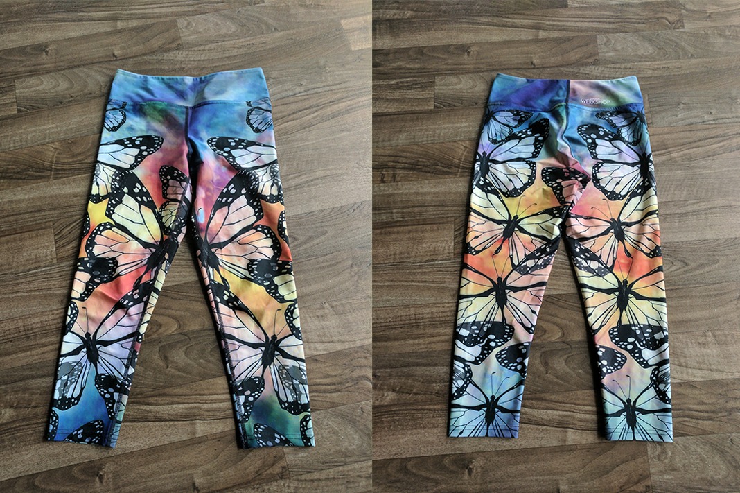 werkshop butterfly crop leggings front back