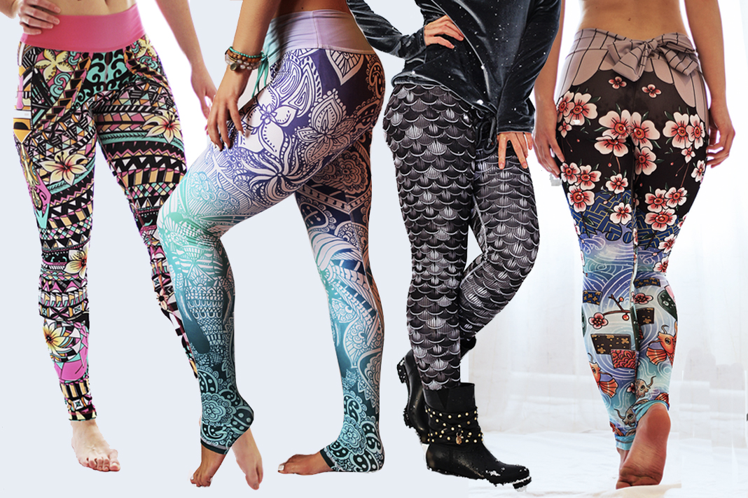 Arthletic Wear Leggings (left to right): Aloha, Kala, Black Agama and Kimono Leggings