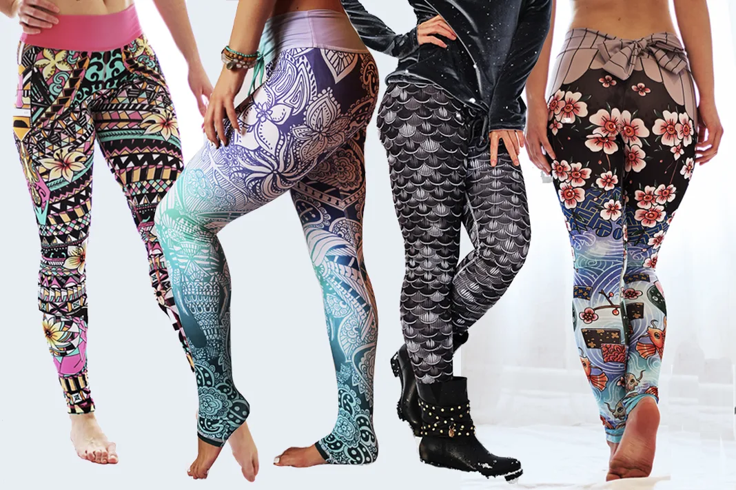 Arthletic Wear Leggings (left to right): Aloha, Kala, Black Agama and Kimono Leggings