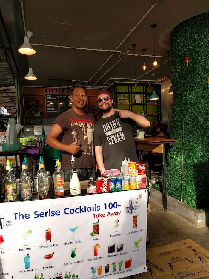100 Baht cocktails on the streets of ao nang thailand