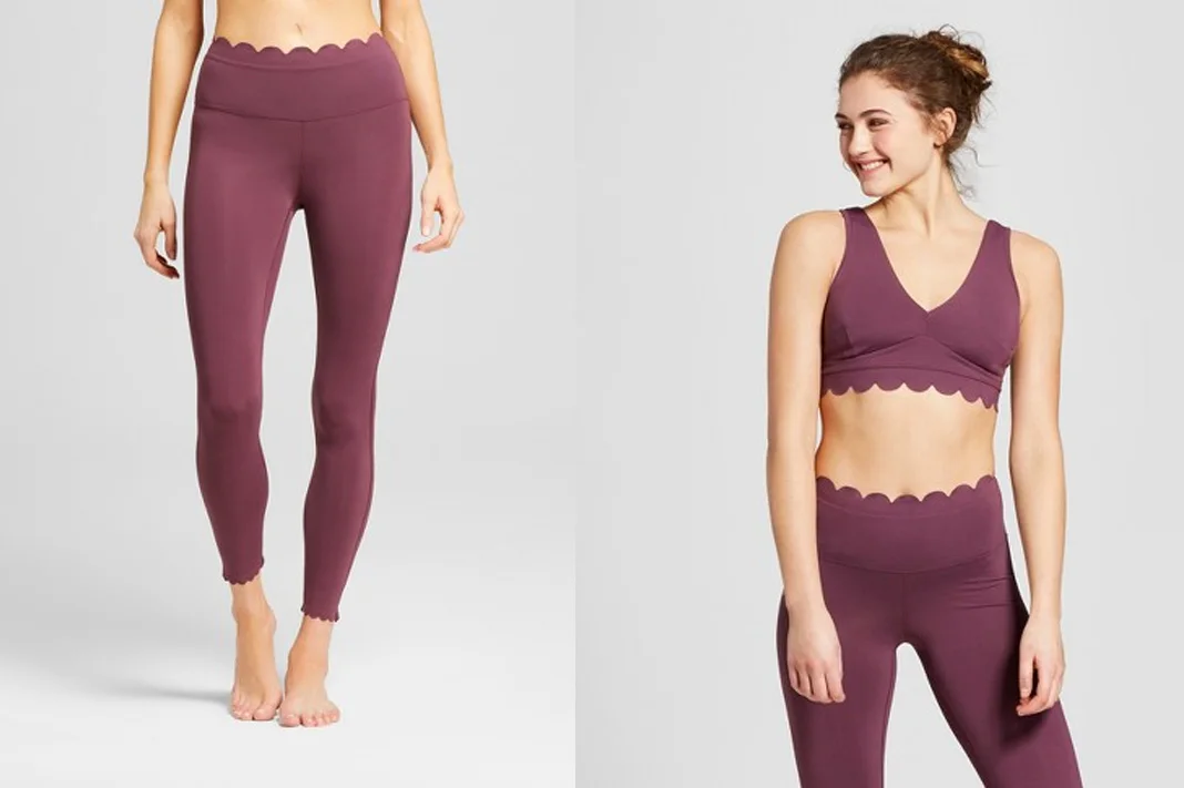 target scallop hem activewear sports bra leggings by joylab