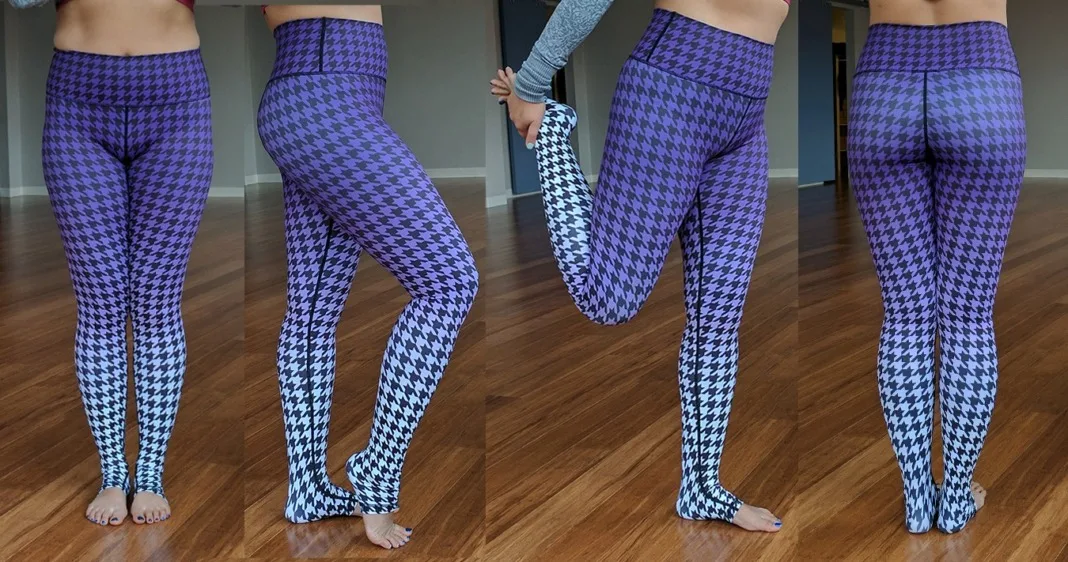 burd activewear purple ombre houndstooth leggings review schimiggy