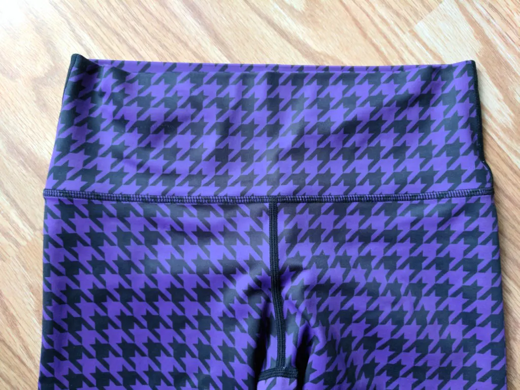 burd activewear purple ombre houndstooth leggings waistband