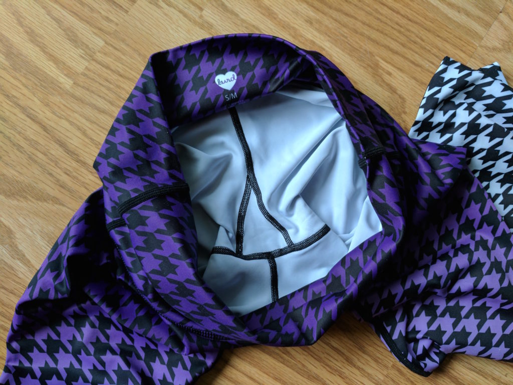 burd activewear purple ombre leggings gusset