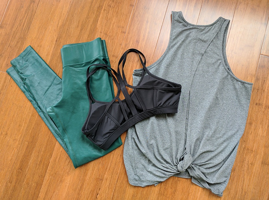 Left to Right: Takara Leggings, Catalyst Bra and Rally Tank - all by Carbon38