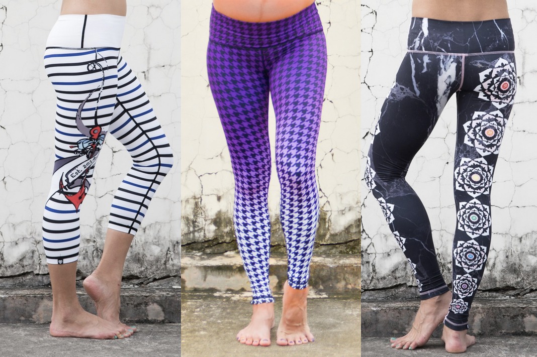 Burd Activewear Leggings Review: Purple Ombre Houndstooth Long Leggings