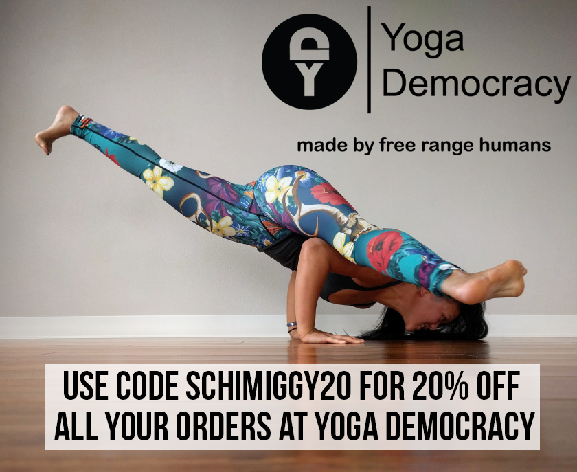 Yoga Democracy coupon code SCHIMIGGY20