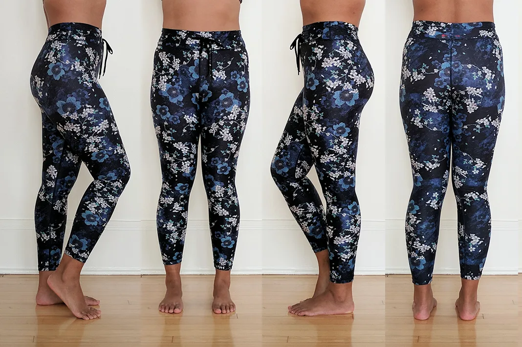 the upside midi pant cherry blossom try on