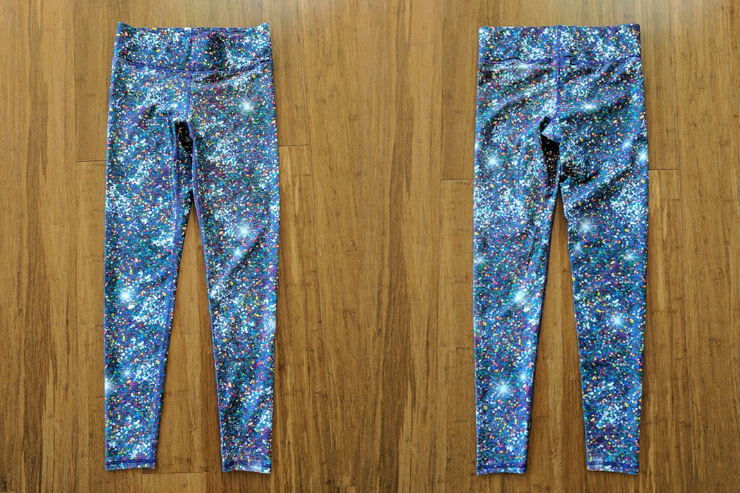 terez tall band sparkle leggings front and back